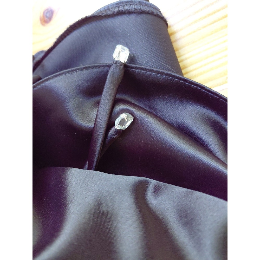 Vintage McClintock Gunne Sax  Black Satin‎ Midi  Halter Dress Y2k Party - Picture 9 of 10